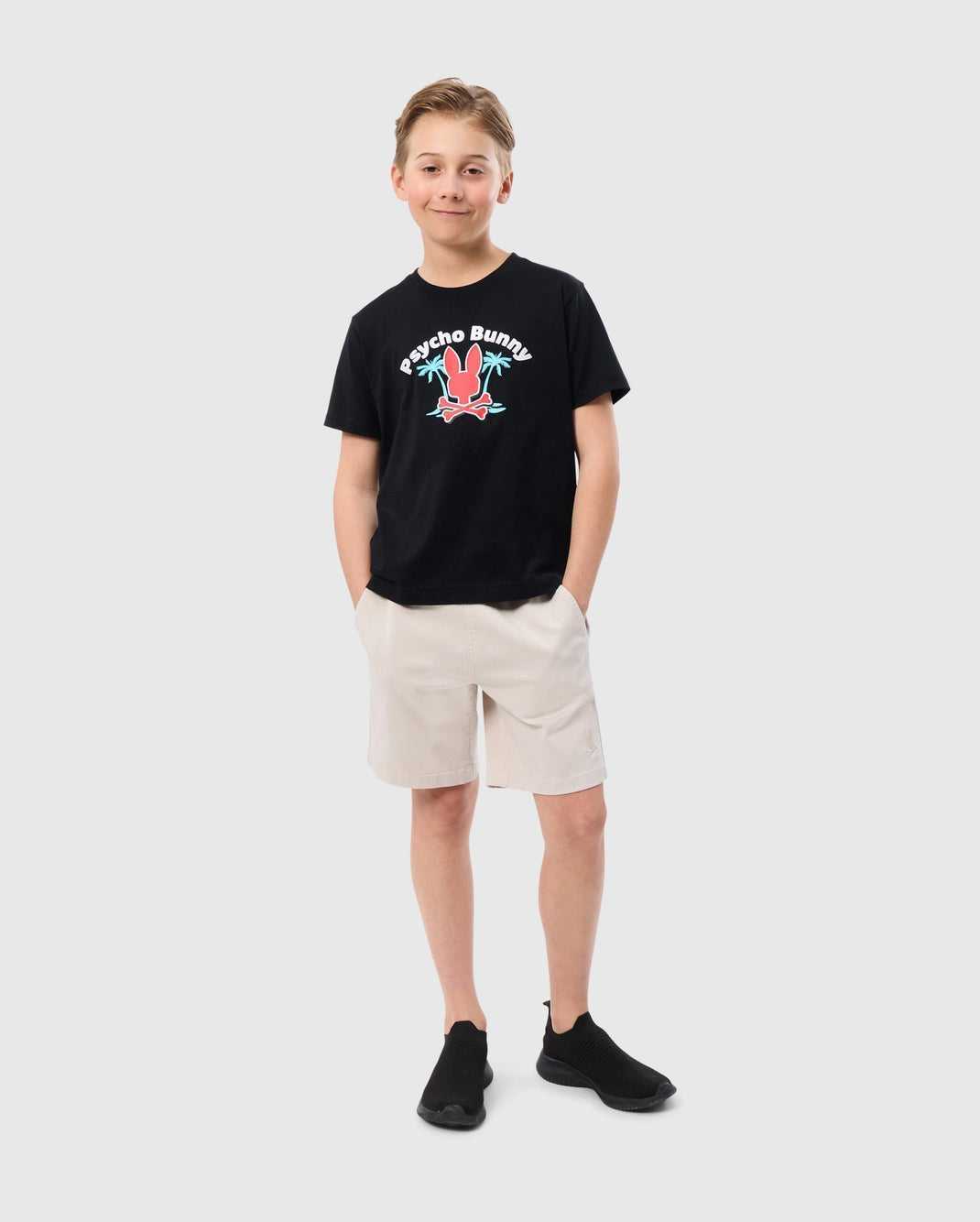 Polos Psycho Bunny Boston Graphic Tee Noir Enfant | YUM-96226213